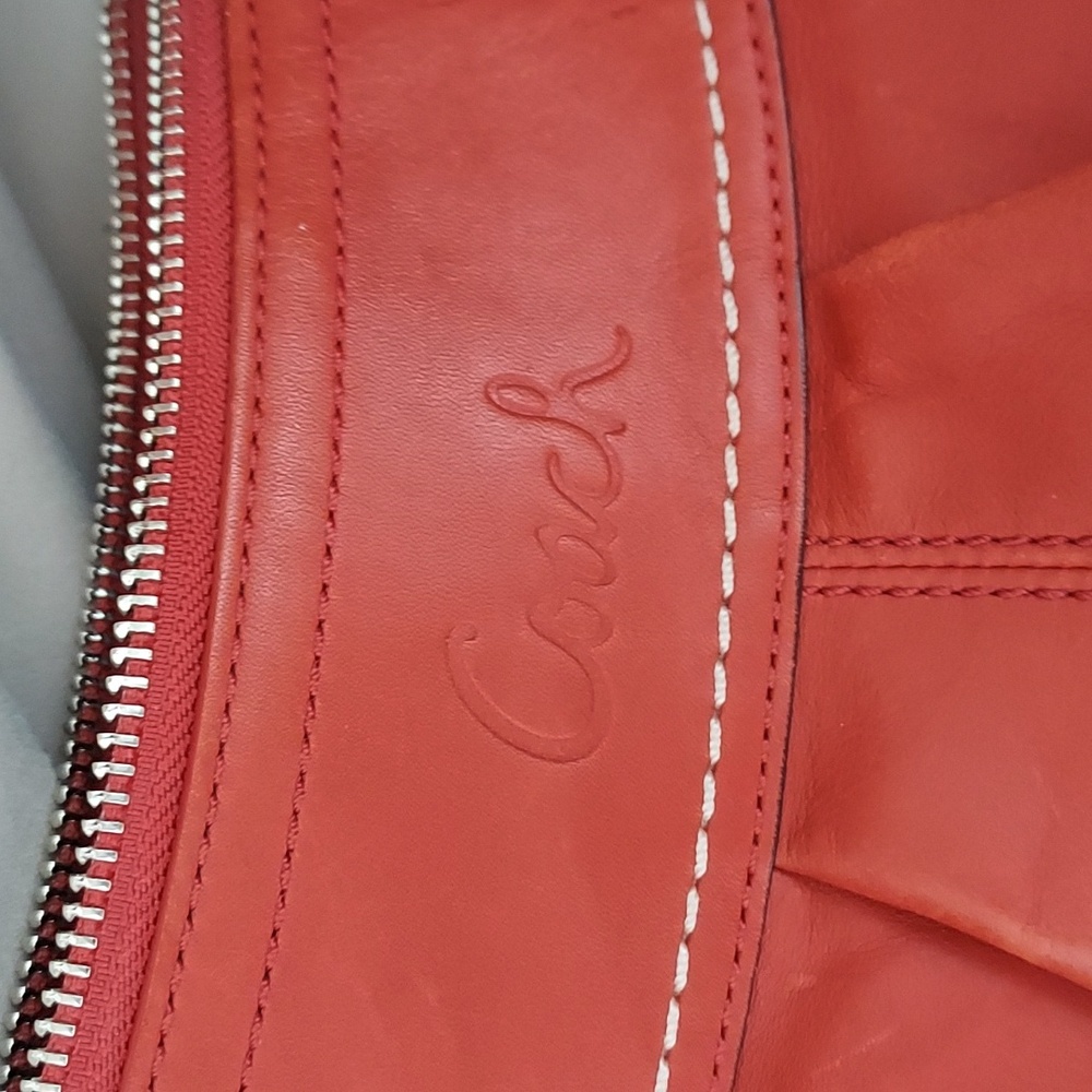 Coach burnt orange leather bag/purse - Picture 4 of 9